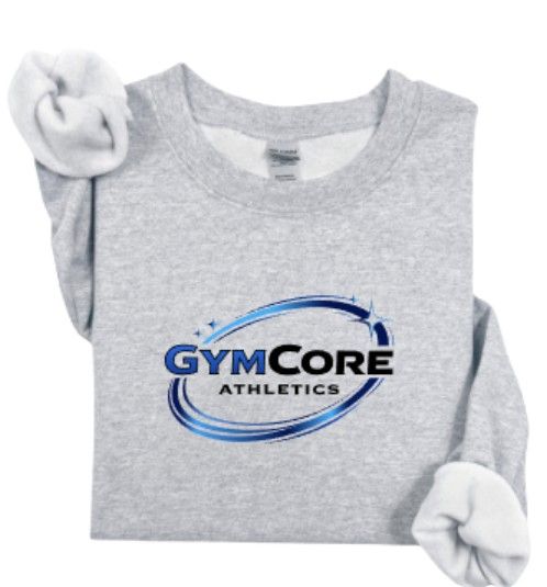 Youth or Adult GymCore Athletics Crewneck OR Hooded Sweatshirt (GCA)