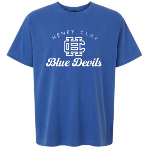 Adult Henry Clay Blue Devils Short Sleeve Bella + Canvas Heavyweight Garment-Dyed Tee (HCDT)