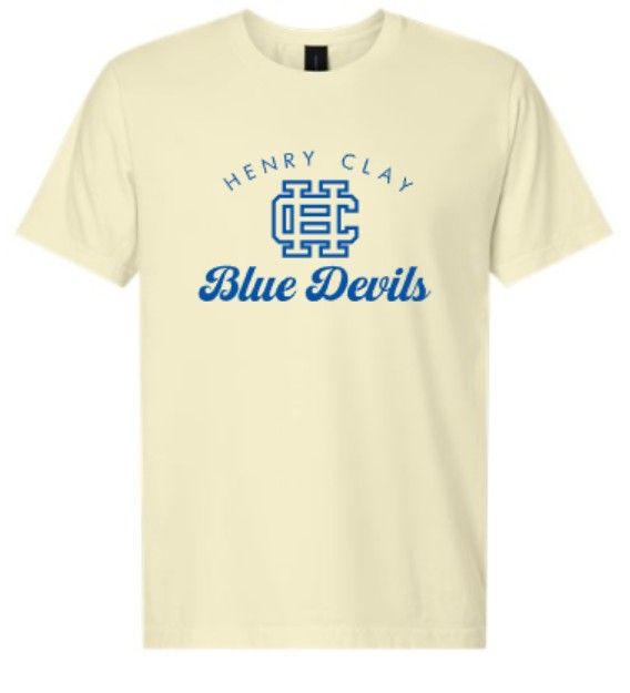Adult Henry Clay Blue Devils Short Sleeve Bella + Canvas Heavyweight Garment-Dyed Tee (HCDT)