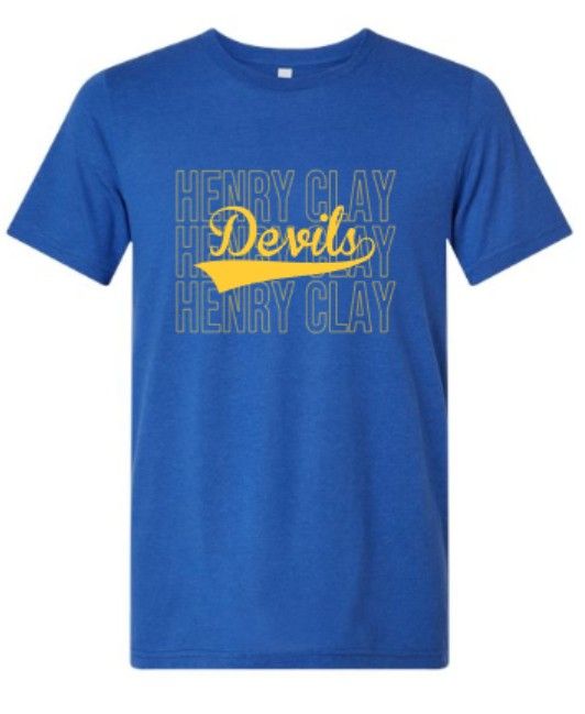 Adult HENRY CLAY Devils Short Sleeve Bella + Canvas Triblend Tee (HCDT)