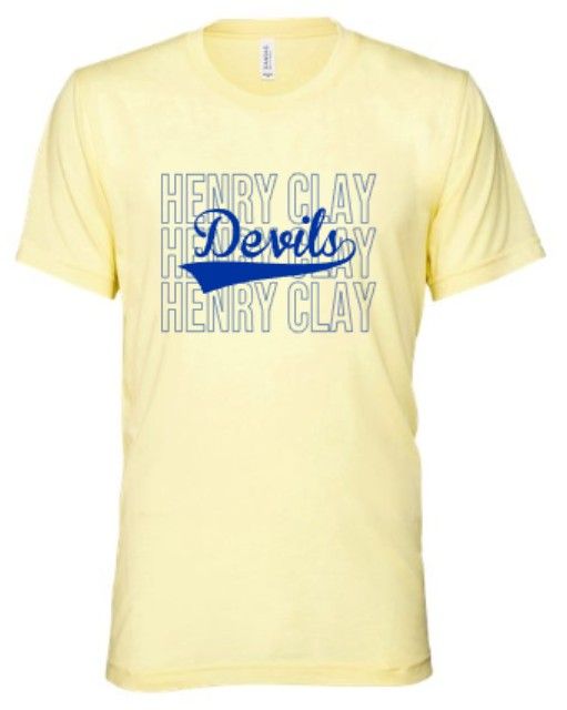 Adult HENRY CLAY Devils Short Sleeve Bella + Canvas Triblend Tee (HCDT)