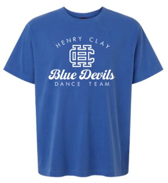 Adult Henry Clay Blue Devils Dance Team Short Sleeve Bella + Canvas Heavyweight Garment-Dyed Tee (HCDT)