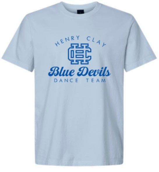 Adult Henry Clay Blue Devils Dance Team Short Sleeve Bella + Canvas Heavyweight Garment-Dyed Tee (HCDT)