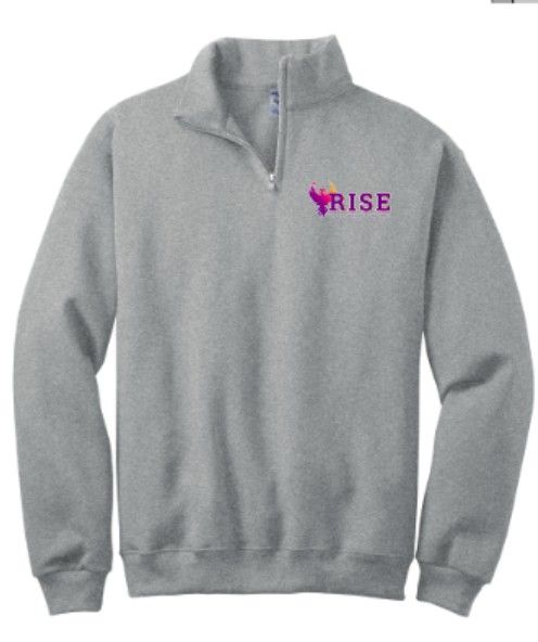 Adult RISE Logo JERZEES NuBlend 1/4 Zip Sweatshirt