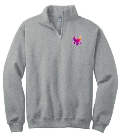 Adult RISE Round Logo JERZEES NuBlend 1/4 Zip Sweatshirt