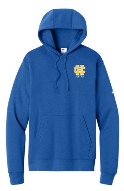 Adult Nike Club Fleece Sleeve Swoosh Hoodie with Choice of Embroidered Logo (HCGS)