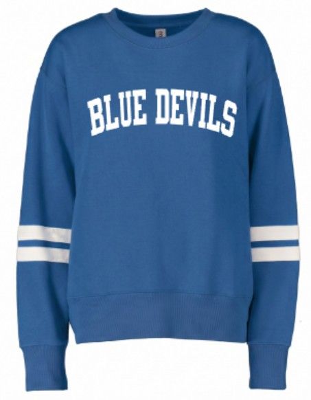 Ladies Blue Devils Applique Boxy Varsity Crew (HCGS)