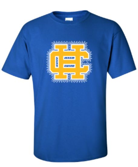 Adult HC Logo with Faux Rhinestones Senior Mom Back Design Gildan Short Sleeve Tee (HCDT)
