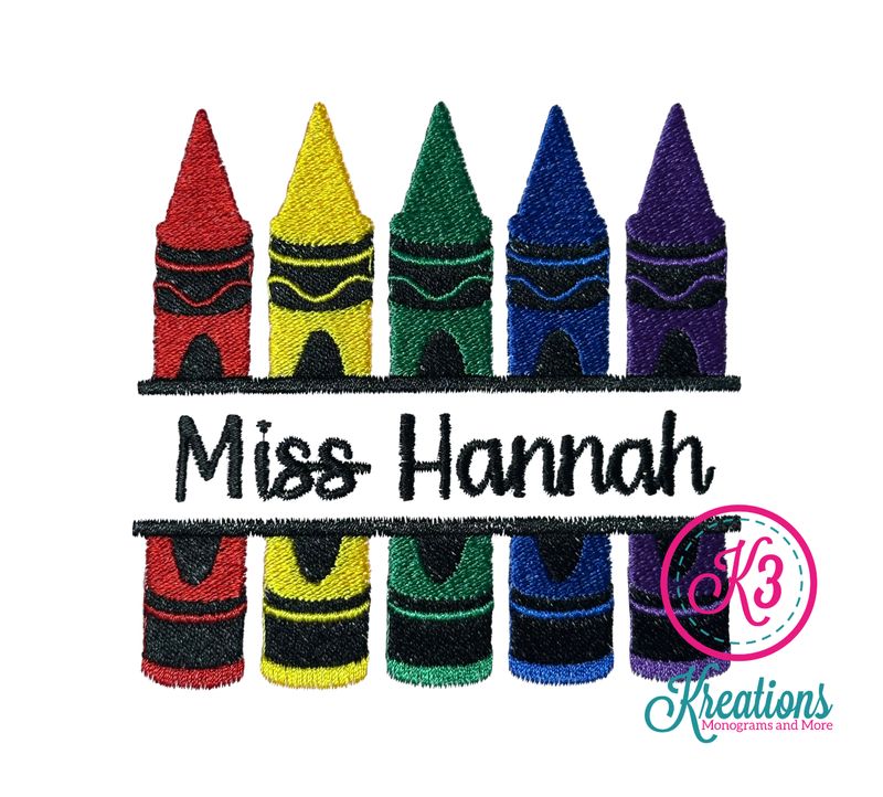 Adult Crayon Custom Teacher Name Embroidered JERZEES NuBlend 1/4 Zip Sweatshirt