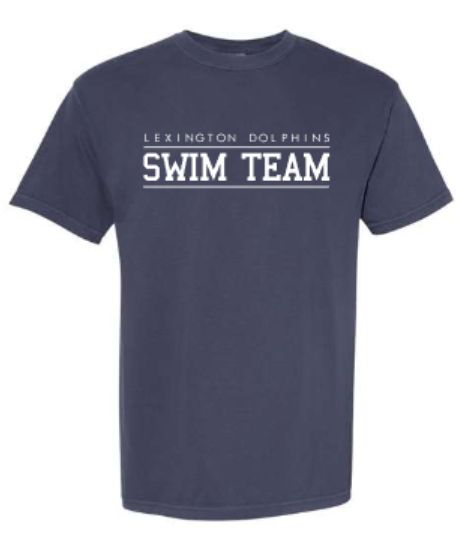 Youth Or Adult LEXINGTON DOLPHINS SWIM TEAM Comfort Colors Garment-Dyed Heavyweight Short Sleeve Tee (LEXD)