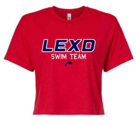 Ladies LEXD SWIM TEAM with Dolphin Next Level Crop Tee (LEXD)