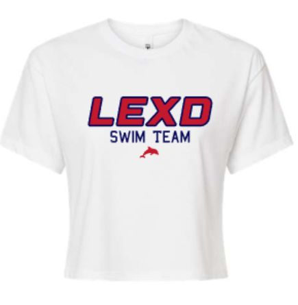Ladies LEXD SWIM TEAM with Dolphin Next Level Crop Tee (LEXD)