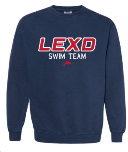 Adult LEXD SWIM TEAM Comfort Colors Garment-Dyed Crewneck Sweatshirt (LEXD)