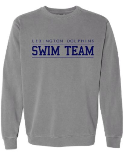 Adult LEXINGTON DOLPHINS SWIM TEAM Comfort Colors Garment-Dyed Crewneck Sweatshirt (LEXD)