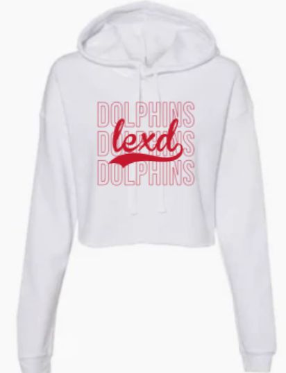 Ladies lexd DOLPHINS Bella + Canvas Crop Fleece Hoodie (LEXD)