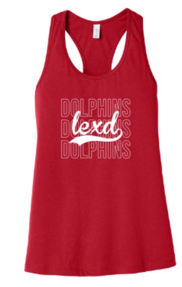 Ladies Bella + Canvas lexd DOLPHINS Jersey Racerback Tank (LEXD)