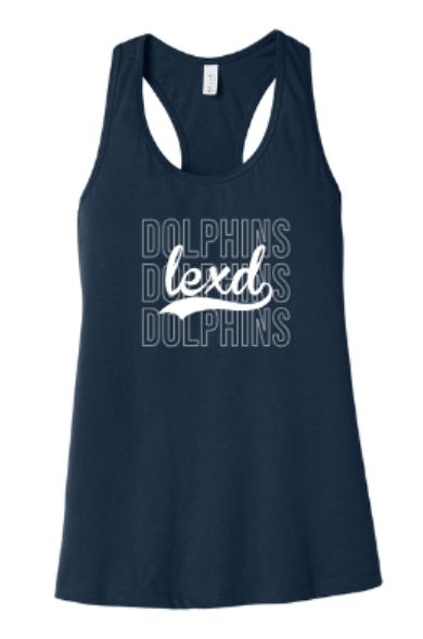 Ladies Bella + Canvas lexd DOLPHINS Jersey Racerback Tank (LEXD)