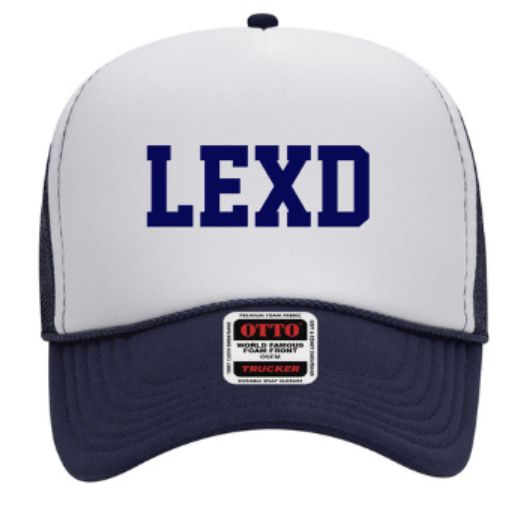 Otto 5 Panel Mid Profile Mesh Back Trucker Hat with Embroidered LEXD (LEXD)