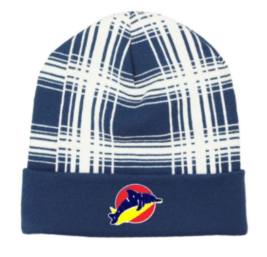 Dolphins Logo Plaid Beanie (LEXD)