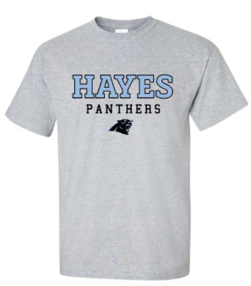 Youth or Adult HAYES PANTHERS with Mascot Short or Long Sleeve Tee (EJHDT)
