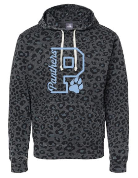 P Panthers Black Leopard Print Hoodie (EJHDT)