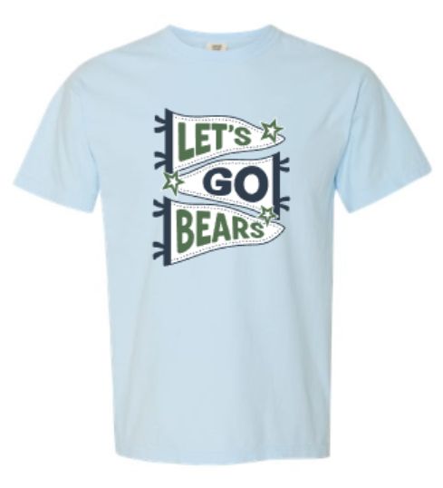 Youth or Adult Let's Go Bears Comfort Colors Garment-Dyed Heavyweight Short Sleeve T-Shirt (MEBC)