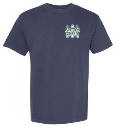 Youth or Adult Britton Cheer with Back Design Bring it for Britton Comfort Colors Garment-Dyed Heavyweight Short Sleeve T-Shirt (MEBC)