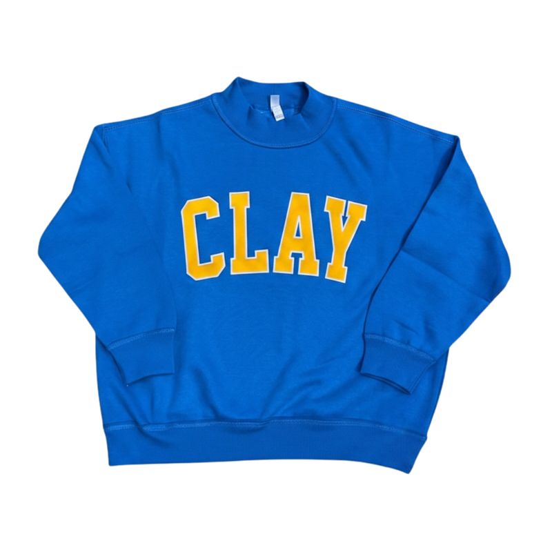 CLAY Applique Blue Mockneck