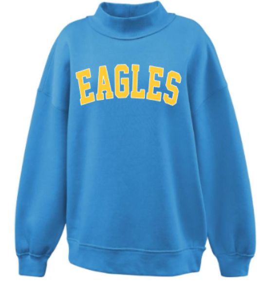 Ladies EAGLES Applique Blue Mockneck (ACE)