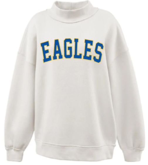 Youth or Ladies EAGLES Applique Mockneck (ACE)