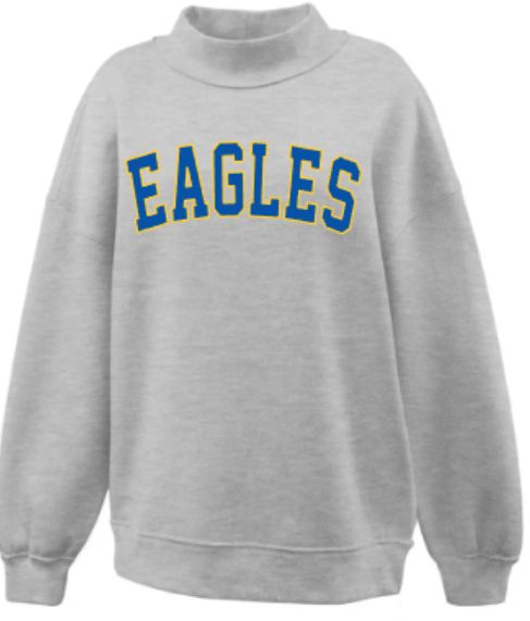 Youth or Ladies EAGLES Applique Mockneck (ACE)