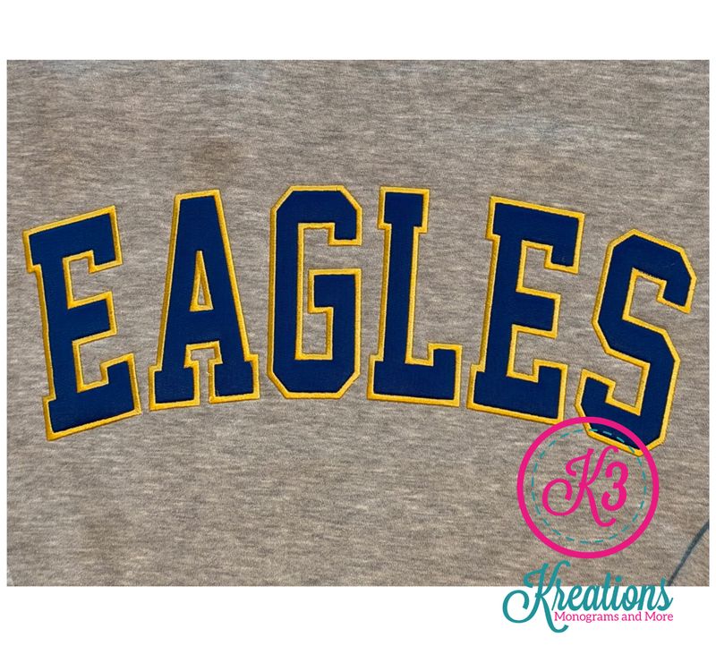 Youth or Ladies EAGLES Applique Mockneck (ACE)