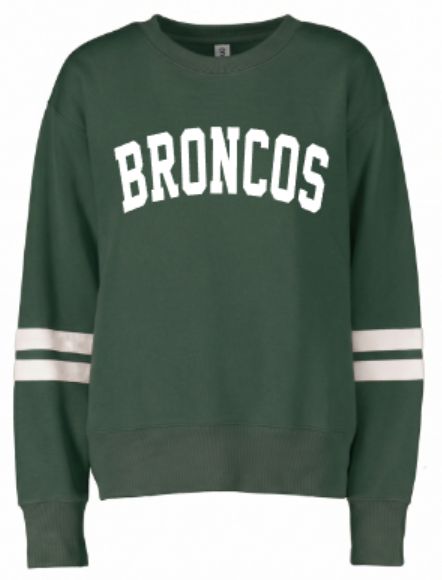 Ladies Broncos Applique Boxy Varsity Crew (FDG)