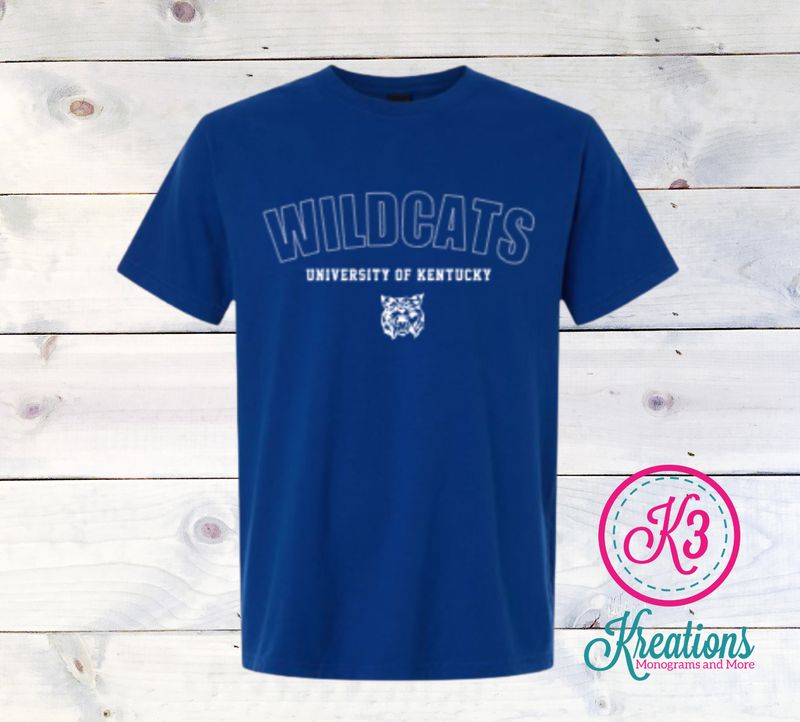 Adult Wildcats University of Kentucky Short Sleeve Bella + Canvas Heavyweight Garment-Dyed Tee