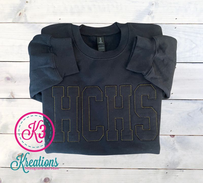 Adult HCHS Outline Gildan Black Sweatshirt (HCC)