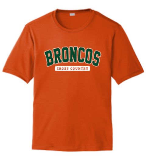 Adult BRONCOS Cross Country Sport-Tek® PosiCharge® Competitor™ Short or Long Sleeve Tee (FDXC)