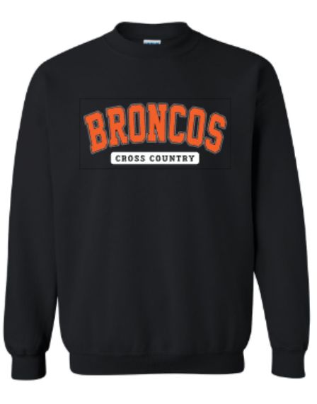 Youth or Adult BRONCOS Cross Country Douglass Gildan Sweatshirt (FDXC)