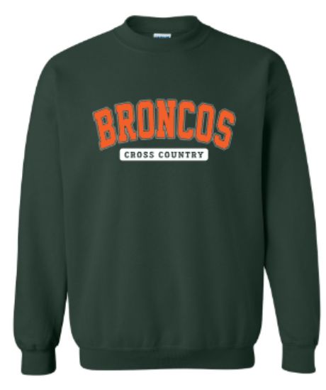 Youth or Adult BRONCOS Cross Country Douglass Gildan Sweatshirt (FDXC)