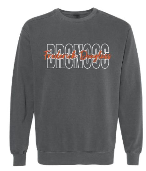 Adult Frederick Douglass BRONCOS Comfort Colors Garment-Dyed Crewneck Sweatshirt (FDXC)