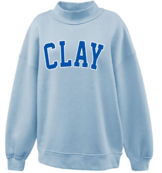 CLAY Applique Light Blue Mockneck (HCC)