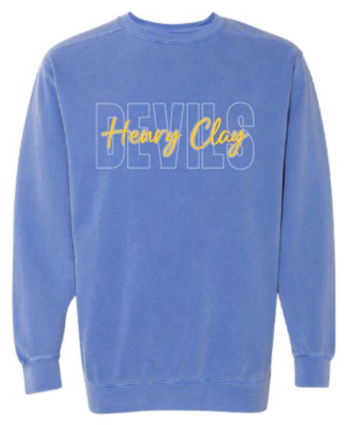 Adult DEVILS Henry Clay Comfort Colors Garment-Dyed Crewneck Sweatshirt (HCC)