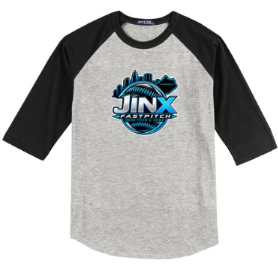 Adult Jinx Fastpitch More Than a Game Sport-Tek Colorblock Raglan Tee (JFP)