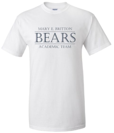 Youth or Adult Mary E. Britton BEARS Academic Team Gildan Short or Long Sleeve T-Shirt (MEBAT)