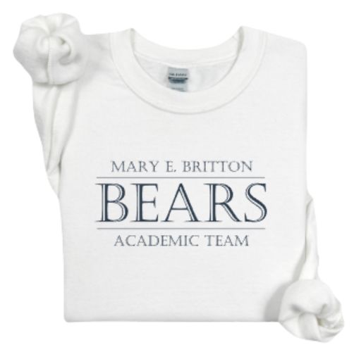 Youth or Adult Mary E. Britton BEARS Academic Team Gildan Heavy Blend Sweatshirt (MEBAT)