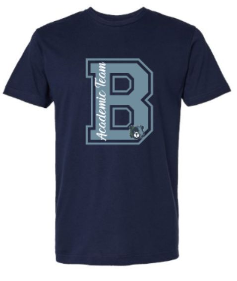 Youth or Adult B Academic Team LAT Fine Jersey Short Sleeve T-Shirt (MEBAT)