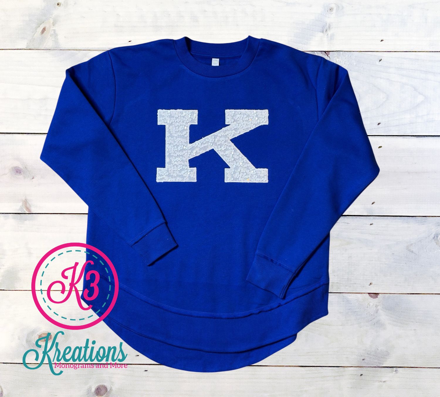 Ladies Sequin Big K LAT Fleece Crewneck Sweatshirt