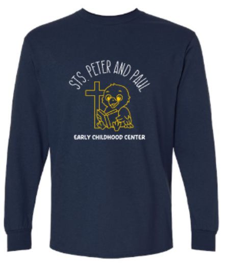 Youth or Adult Sts. Peter and Paul Early Childhood Center Gildan Long Sleeve Navy T-Shirt (SPPECC)