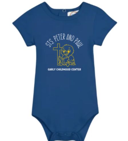 Sts. Peter and Paul Early Childhood Center Short or Long Sleeve Infant Navy Bodysuit (SPPECC)