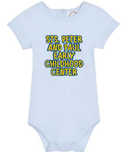 Sts. Peter and Paul Early Childhood Center Short or Long Sleeve Infant Light Blue Bodysuit (SPPECC)
