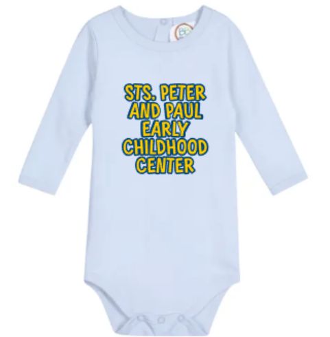 Sts. Peter and Paul Early Childhood Center Short or Long Sleeve Infant Light Blue Bodysuit (SPPECC)